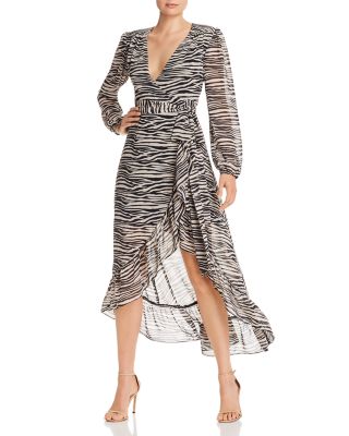 WAYF Only You Zebra Print High-Low Wrap Dress - 100% Exclusive |  Bloomingdale's